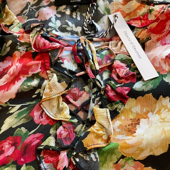 Icons Objects of Devotion Ruffle Lace Up Blouse Size Med. NWT! - Picture 6 of 9